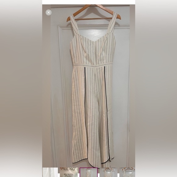 Alexis Sleeveless Blue and White Edaline Flared-Leg Striped Jumpsuit - Size L - Picture 4 of 6